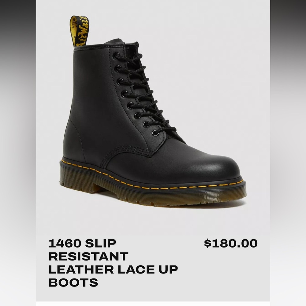 Dr. Marten’s 1460 Slip Resistant Leather Lace Up Boots